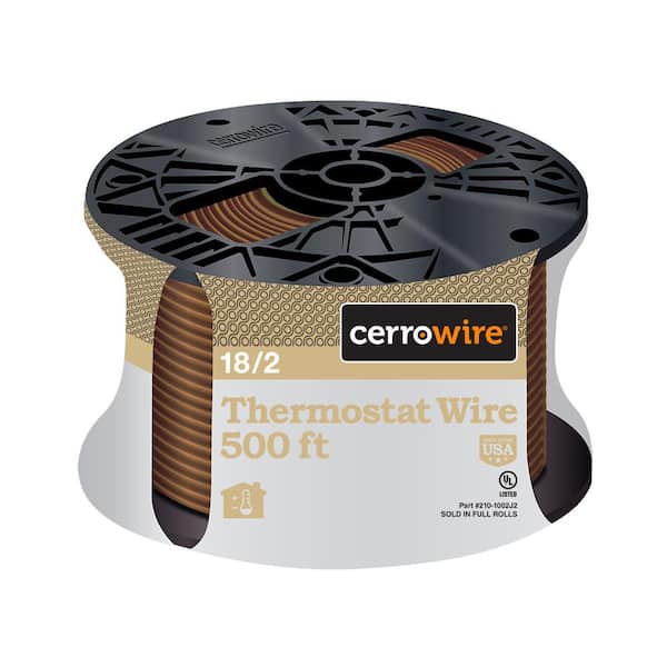Cerrowire 500 ft. 18/2 Brown Solid Copper CL2R Thermostat Wire