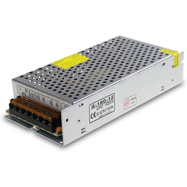 12V 15A 180W Power Supply Transformer Switch AC 110V/220V to DC 12V Adapter Converter LED Driver for Strip Light CCTV
