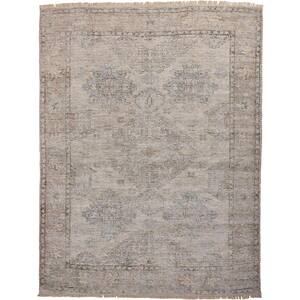 Ramey Latte Tan/Gray 4 ft. x 6 ft. Oriental Wool Area Rug