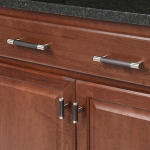 Esquire 5-1/16 in. (128mm) Modern Satin Nickel/Oil-Rubbed Bronze Bar Cabinet Pull