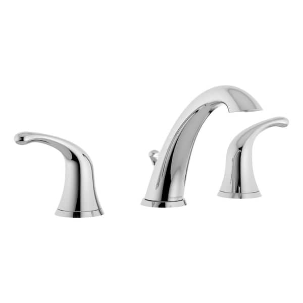 Symmons Minimalist 8 in. Widespread 2-Handle Bathroom Faucet with Drain Assembly in Polished Chrome