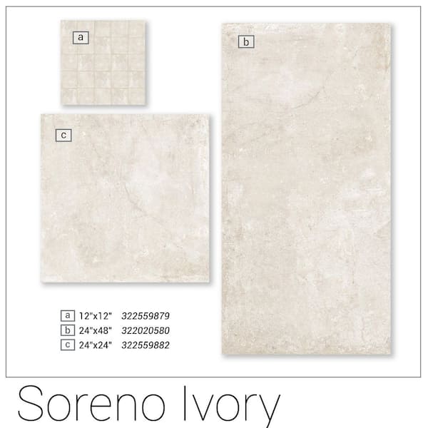 MSI Sorena Cream 24 in. x 48 in. Matte Porcelain Marble Look Floor
