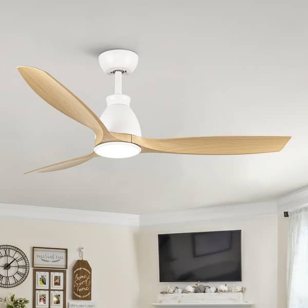 Splenda 52 in. Indoor Matte White Modern Ceiling Fan with Light and ABS Blades