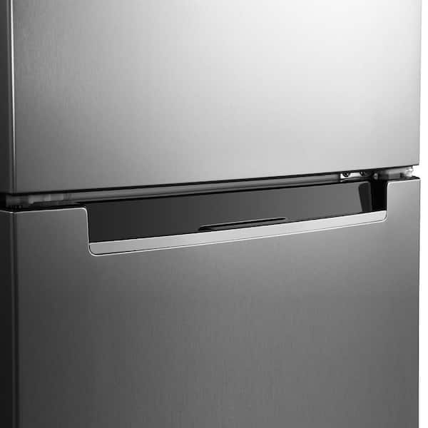 Magic Chef - 7.3 cu. ft. 2-Door Mini Fridge in Platinum Steel with Freezer