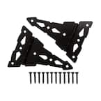 10 in. Black Heavy-Duty Decorative Tee Hinge (2-Pack)