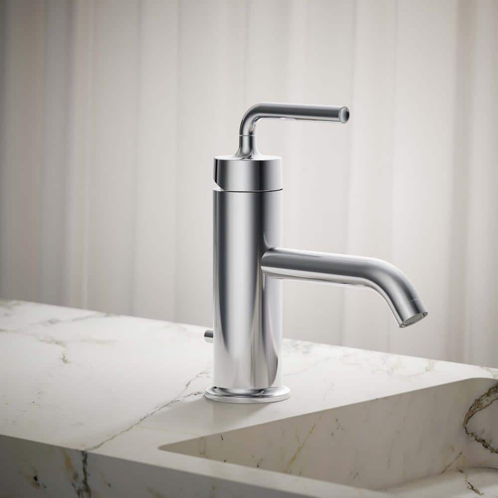 Polished Chrome Single-Handle Bathroom Sink Faucet