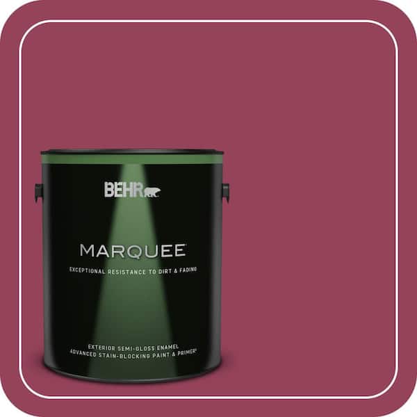 BEHR MARQUEE 1 gal. #110B-7 Raspberry Pudding Semi-Gloss Enamel Exterior Paint & Primer