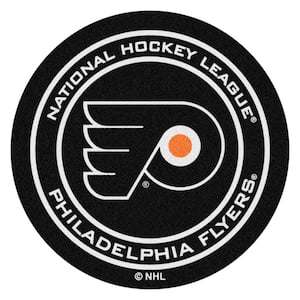 Philadelphia Flyers Black 27 in. Round Hockey Puck Mat