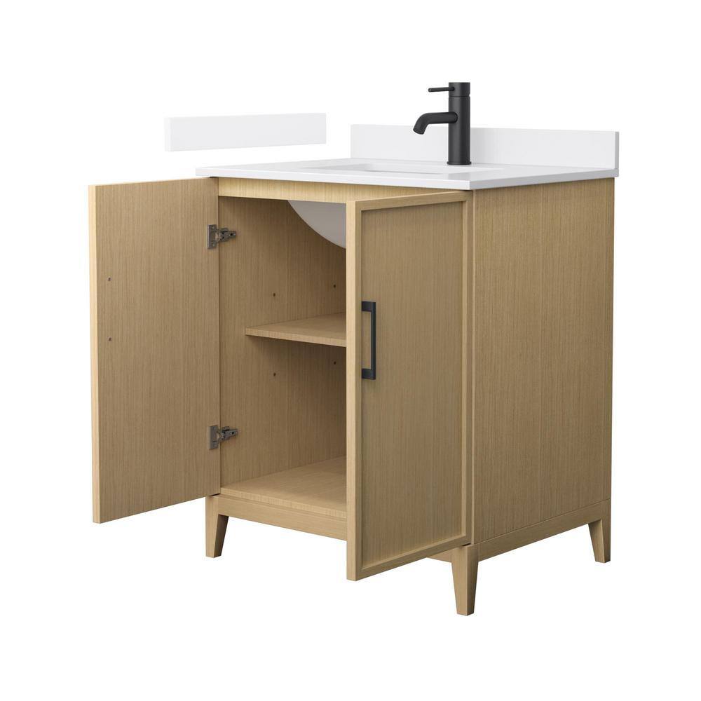 Elan 30'' White Oak Single Bathroom Vanity with Cultured Marble Top