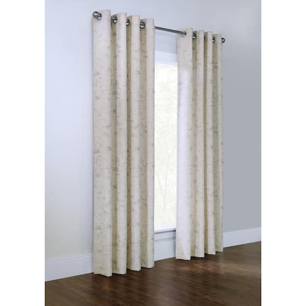 Habitat Tuscani Natural Polyester Textured 54 in. W x 95 in. L Grommet Indoor Light Filtering Curtain (Single Panel)