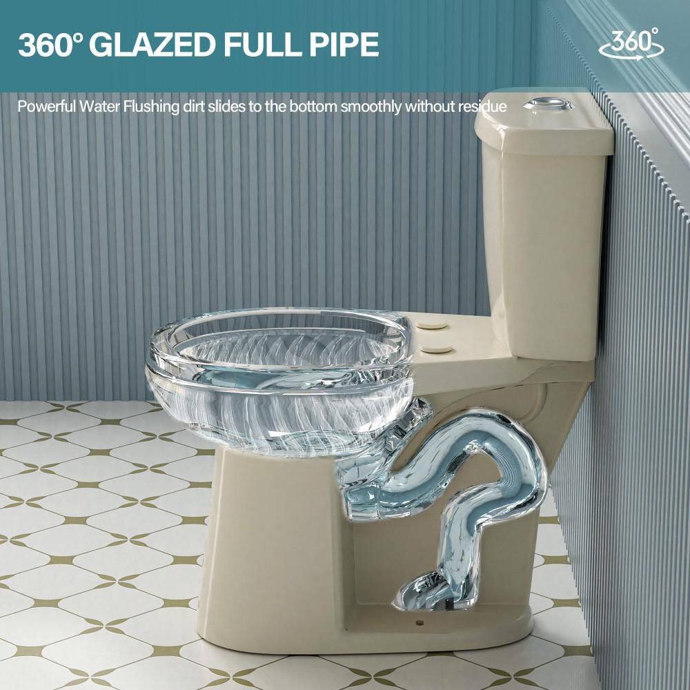 19" White Vitreous China Dual Flush Round Two-Piece Toilet