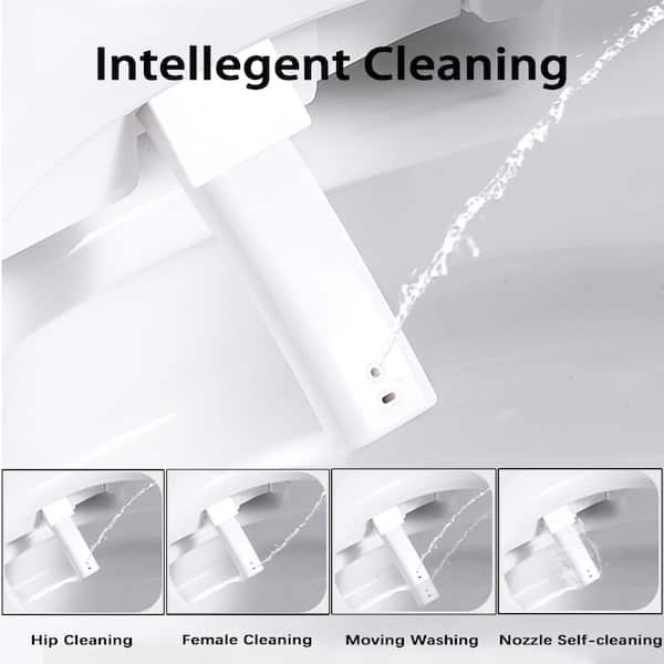 1.28 GPF Auto Open Close Lid Elongated Smart Bidet Toilet in Gloss White with Heated Seat Warm Washing Air Dryer