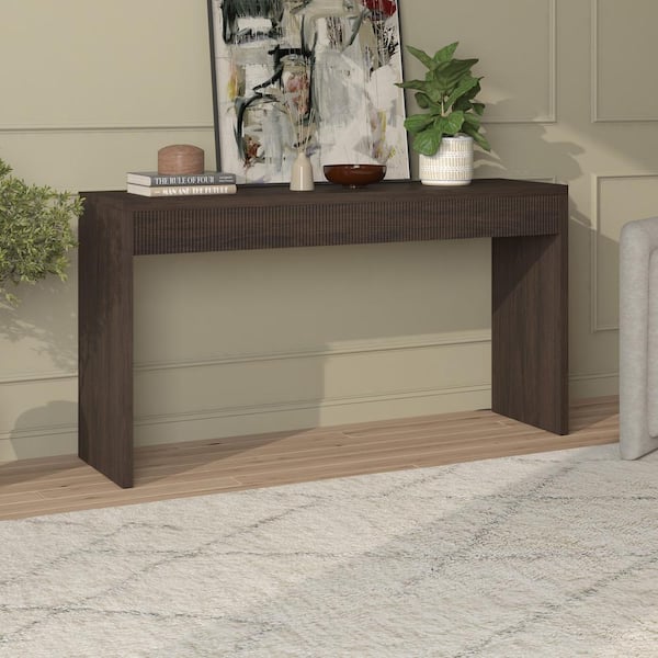 Meyer&Cross Lawrence 55 in. Alder Brown Rectangle MDF Top Console Table
