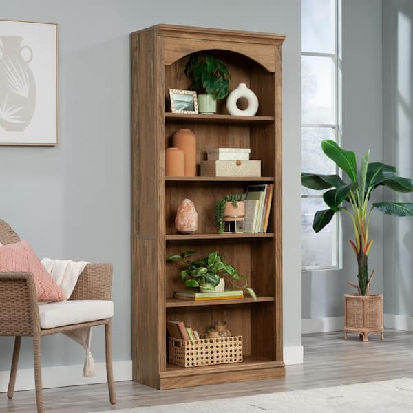 Miscellaneous Storage 71.41 in. Tall Sindoori Mango Finish Particle Board 4-Shelf Bookcase