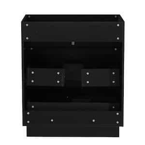 29 in. D x 17.9 in. W x 33.5 in. H MDF Wall Mounted Bath Vanity Cabinet without Top in Black with 3-Drawers