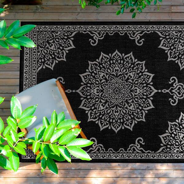 CAMILSON Outdoor Rug - Modern Area Rugs for Indoor and Outdoor patios,  Kitchen and Hallway mats - Washable Outside Carpet (8x10, Medallion - Dark  Grey/Light Grey) - Amazing Bargains USA - Buffalo, NY