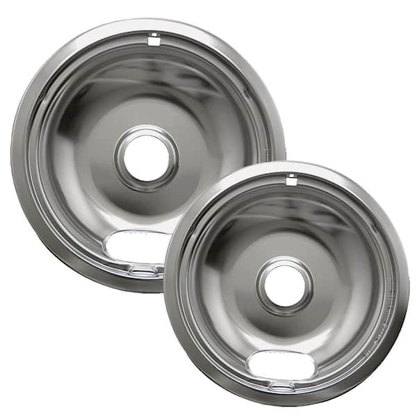 Range Kleen Style A 6 in. Small and 8 in. Large Drip Pan in Chrome (2-Pack)