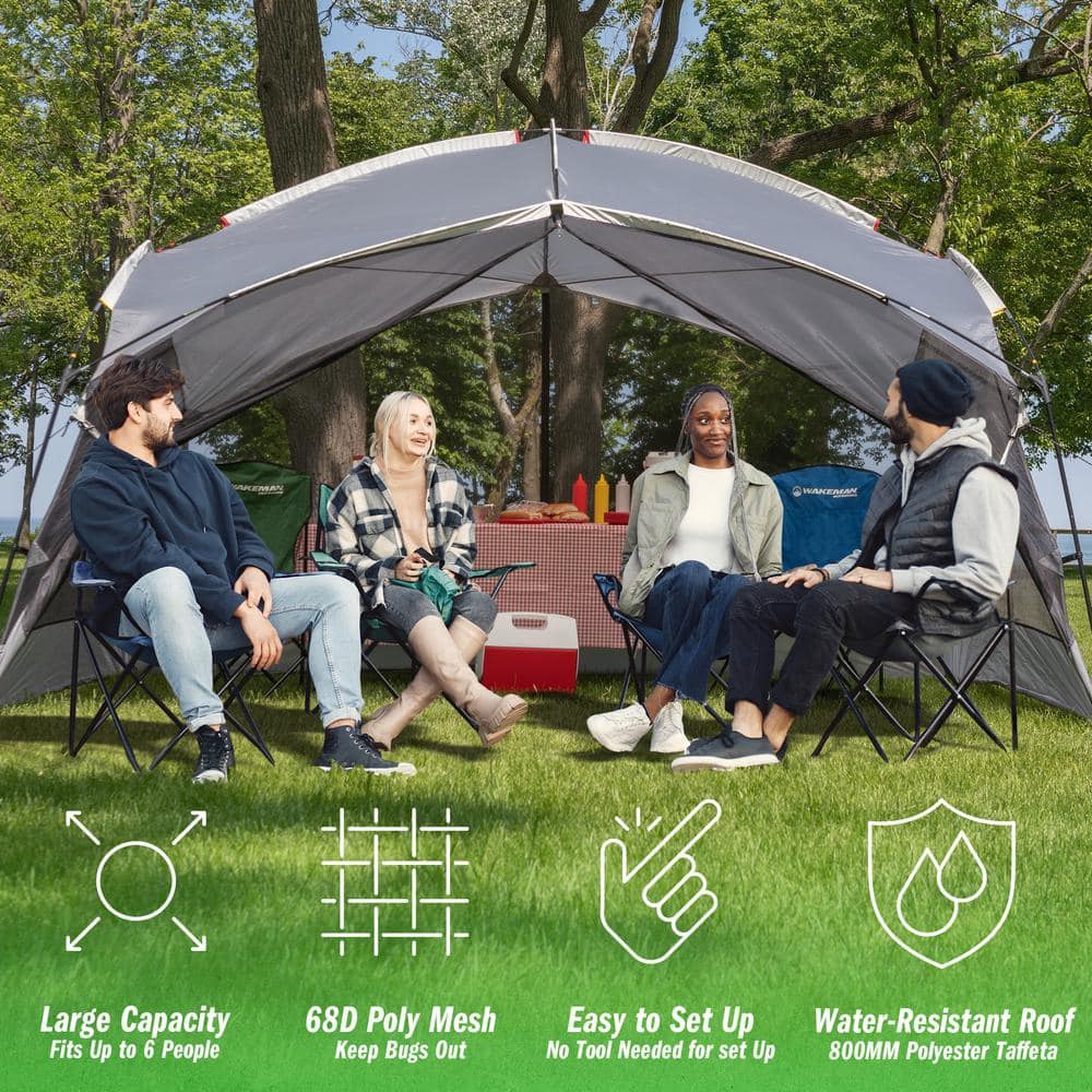 Gray 12x10 Pop-Up Camping Canopy Tent with Carry Bag