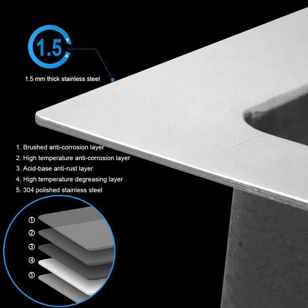 cadeninc 25 x 22 x 12 Inch Single Bowl Drop-In Utility Sink
