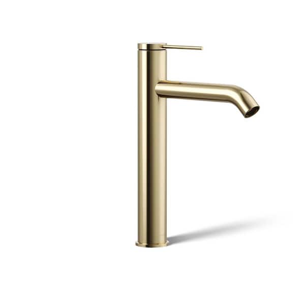 KOHLER Components Tall Single-Handle Bathroom Sink Faucet 1.2 Gpm in Vibrant French Gold