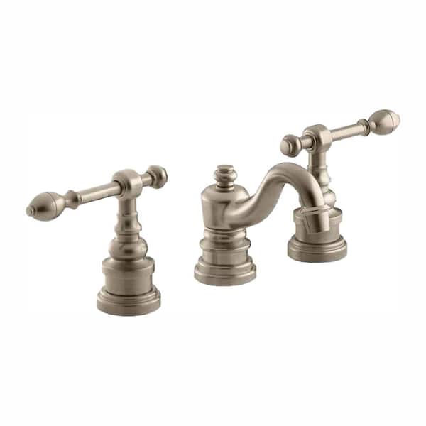 KOHLER IV Georges Brass 8 in. Widespread 2-Handle Low-Arc Bathroom Faucet in Vibrant Brushed Bronze