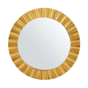 25.5 in. W x 25.5 in. H Round Framed Gold Wall Bathroom Vanity Mirror