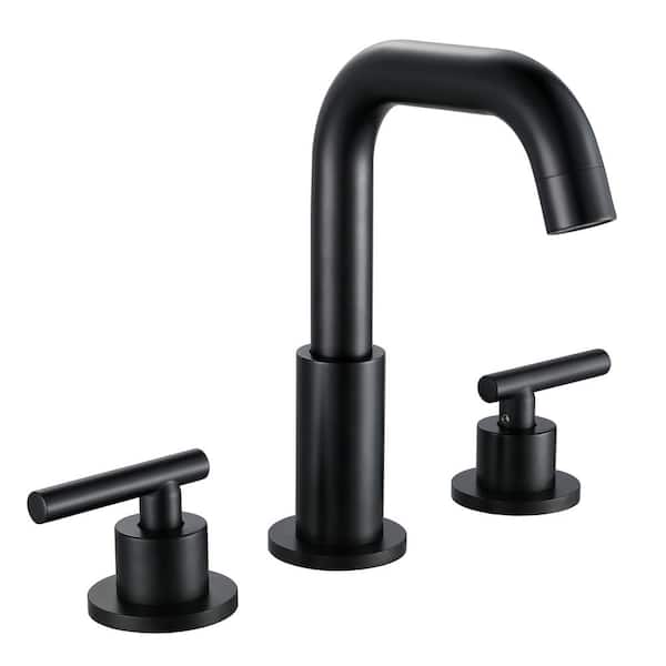 Unbranded 8 in. Widespread 2-Handle Bathroom Faucet in Matte Black