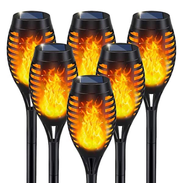 FAWEY TRED INC Waterproof Solar Light with Flickering Flame for Garden Decor, Orange