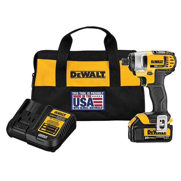 DEWALT 20V MAX Cordless 1/4 in. Impact Driver, (1) 20V 3.0Ah Battery, and Charger