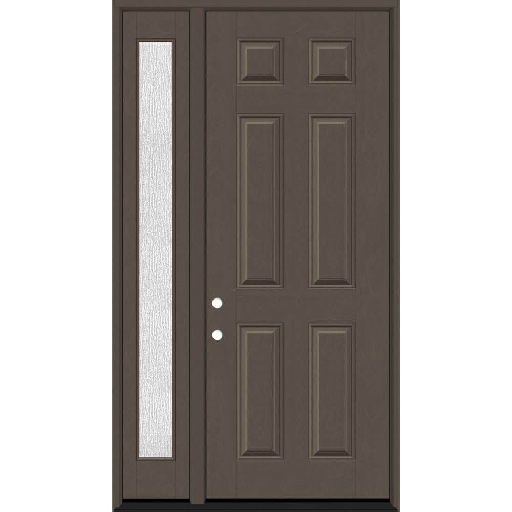 Regency 51 in. x 96 in. 6-Panel RHIS Ashwood Stain Mahogany Fiberglass Prehung Front Door w/Rain 12 in. SL 4-9/16 price history on PriceWatchPro