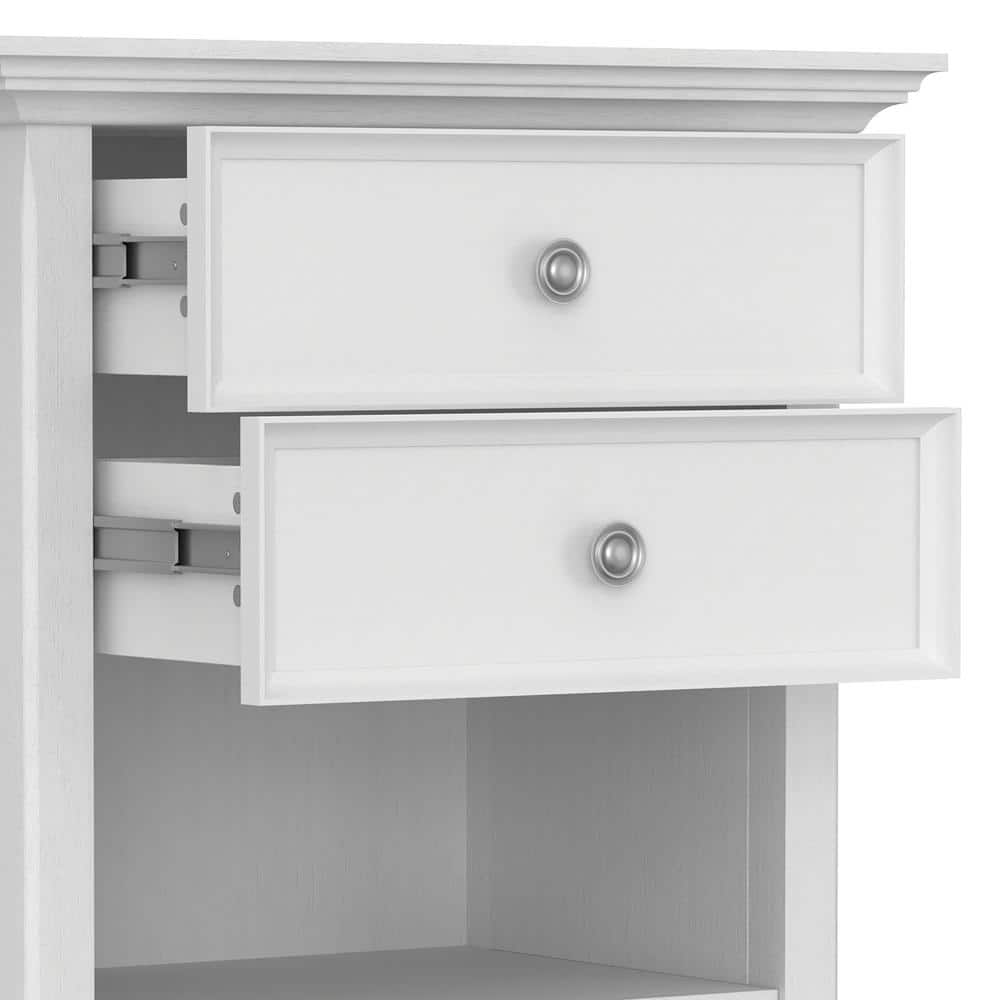 Amherst Solid Wood White 2-Drawer Bedside Table