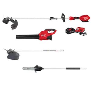 M18 FUEL 18V Lith-Ion Brushless Cordless Electric String Trimmer/Blower Combo Kit with Brush Cutter Pole Saw(4-Tool)