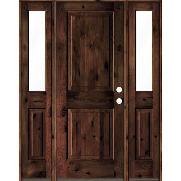 Krosswood Doors 60 in. x 80 in. Rustic Knotty Alder Square Top Red ...