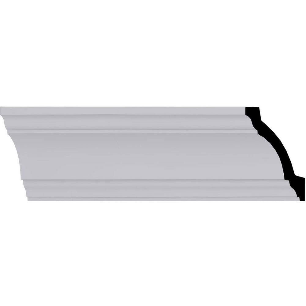 Primed White Polyurethane Geometric Crown Moulding Sample