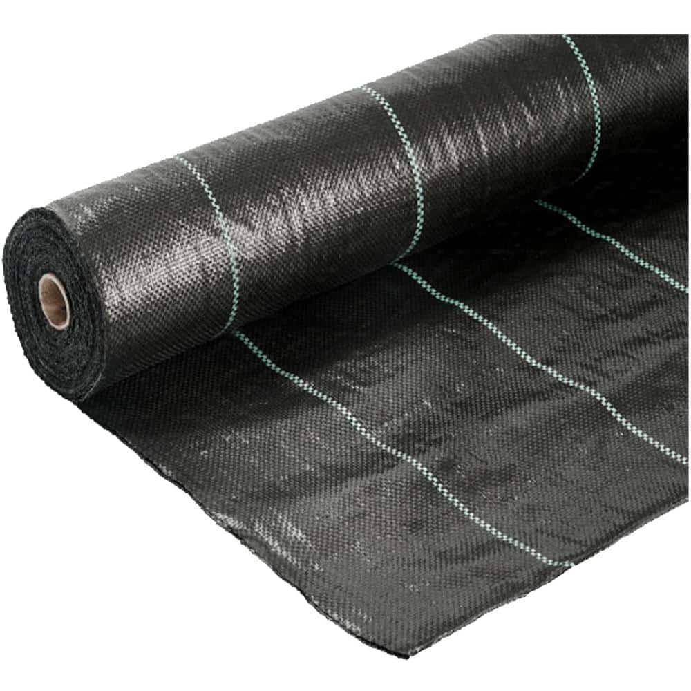 Heavy-Duty Black Woven Polyester Weed Barrier Fabric 4' x 50'