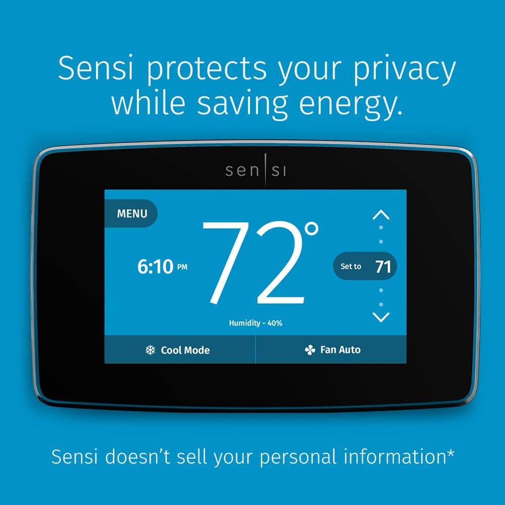 Sensi Black Touchscreen Wi-Fi Smart Thermostat with Remote Programming