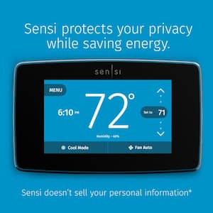 Sensi Touch 7-day Programmable Wi-Fi Smart Thermostat with Touchscreen Color Display, C-wire Required - Black
