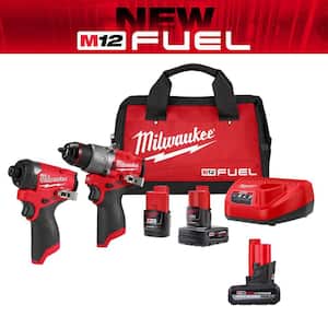 M12 FUEL 12V Lithium-Ion Brushless Cordless Hammer Drill/Impact Driver Combo Kit 2-Tool w/High Output 5.0Ah Battery