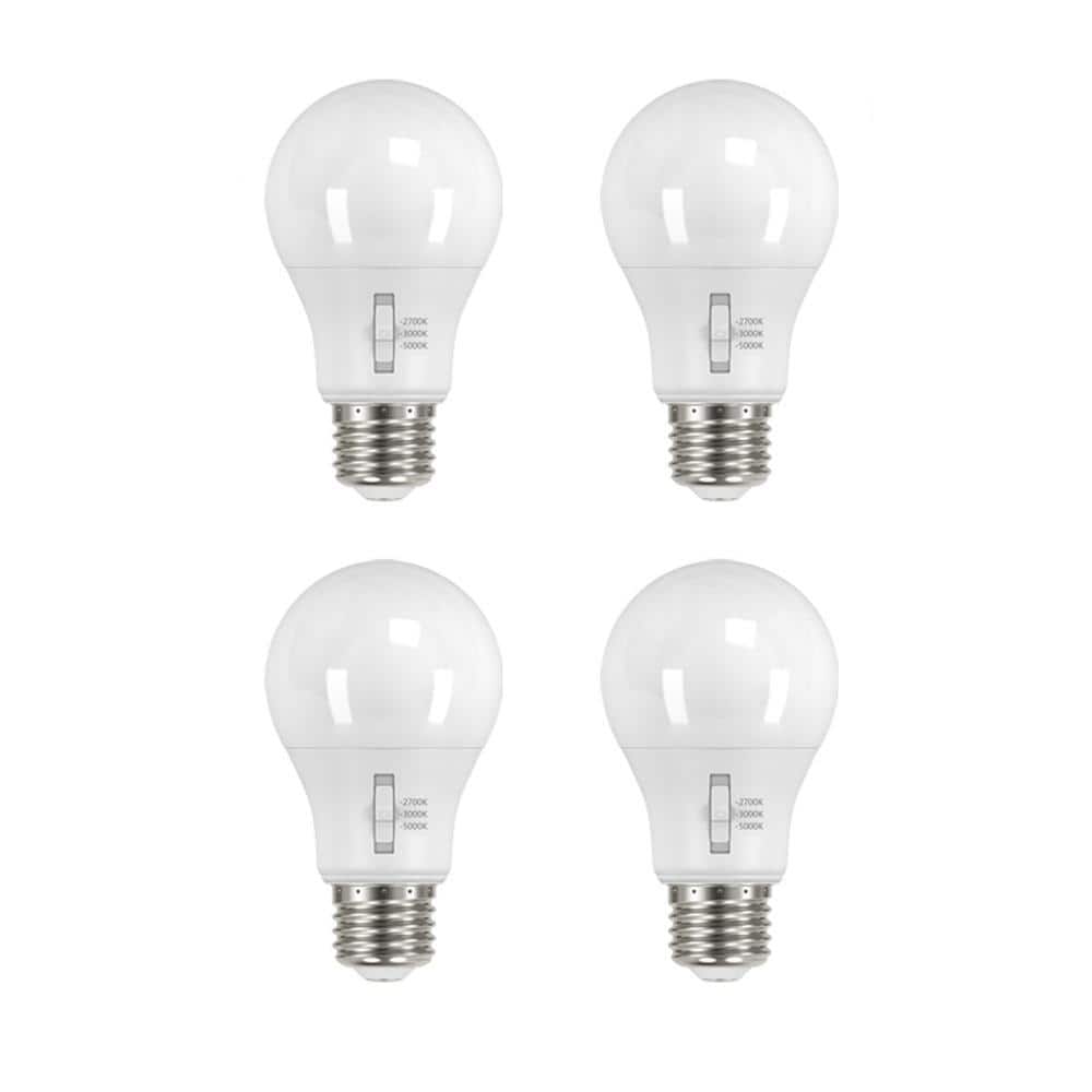 New 4 EcoSmart 60w Equivalent A19 Dimmable Selectable adjust LED Light Bulb CCT 