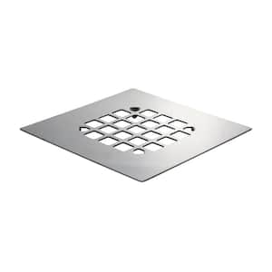 4-1/4 in. Square Snap-In Shower Drain Cover in Chrome