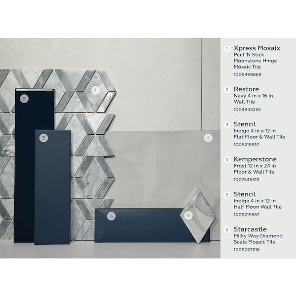 Daltile Starcastle Milky Way 12 in. x 10 in. Glass Diamond Scale