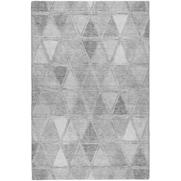 Dream Shag Premium Machine Washable Abstract ADS722 Gray 10 ft. x 14 ft. Area Rug