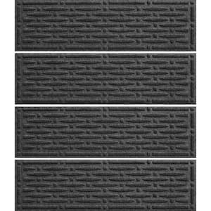 Weatherguard Pro Mesh Charcoal 8.5 in. x 30 in. PET Polyester Indoor Outdoor Stair Tread Cover (Set of 4)