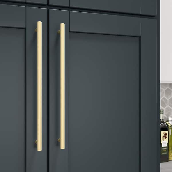 Hearst Collection 12-5/8 in. (320 mm) Modern Satin Brass Knurled Cabinet Bar Pull