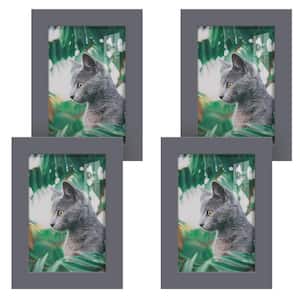 Modern 4 in. x 6 in. Grey Picture Frame (Set of 4)