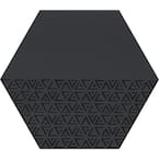 EMSER TILE Rhythm Black 11.22 in. x 12.95 in. Matte Patterned Look ...