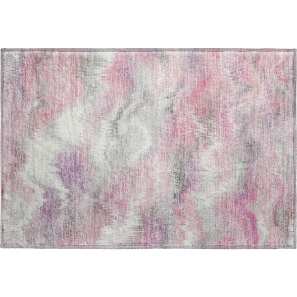 Mayfield Premium Machine Washable Abstract AMF2258 Blush 2 ft. x 3 ft. Accent Rug