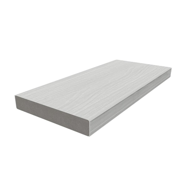 NewTechWood 1 in. x 6 in. x 8 ft. Icelandic Smoke White Solid Composite Decking Board, UltraShield Natural Cortes