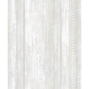 Blair Dove Ikat Stripe White Wallpaper Sample