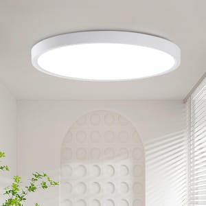 9 in. 1-Light Silver Dimmable LED Flush Mount Ceiling Lighting for Dining Room with No Bulbs Included